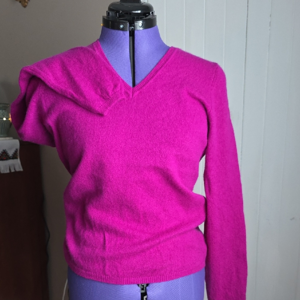 Charter Club Fuchsia V-Neck Sweater